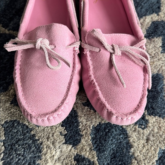 J. Crew Driving Pink Suede Leather Loafers/moccasins Sz 8 Slip on - Picture 3 of 10